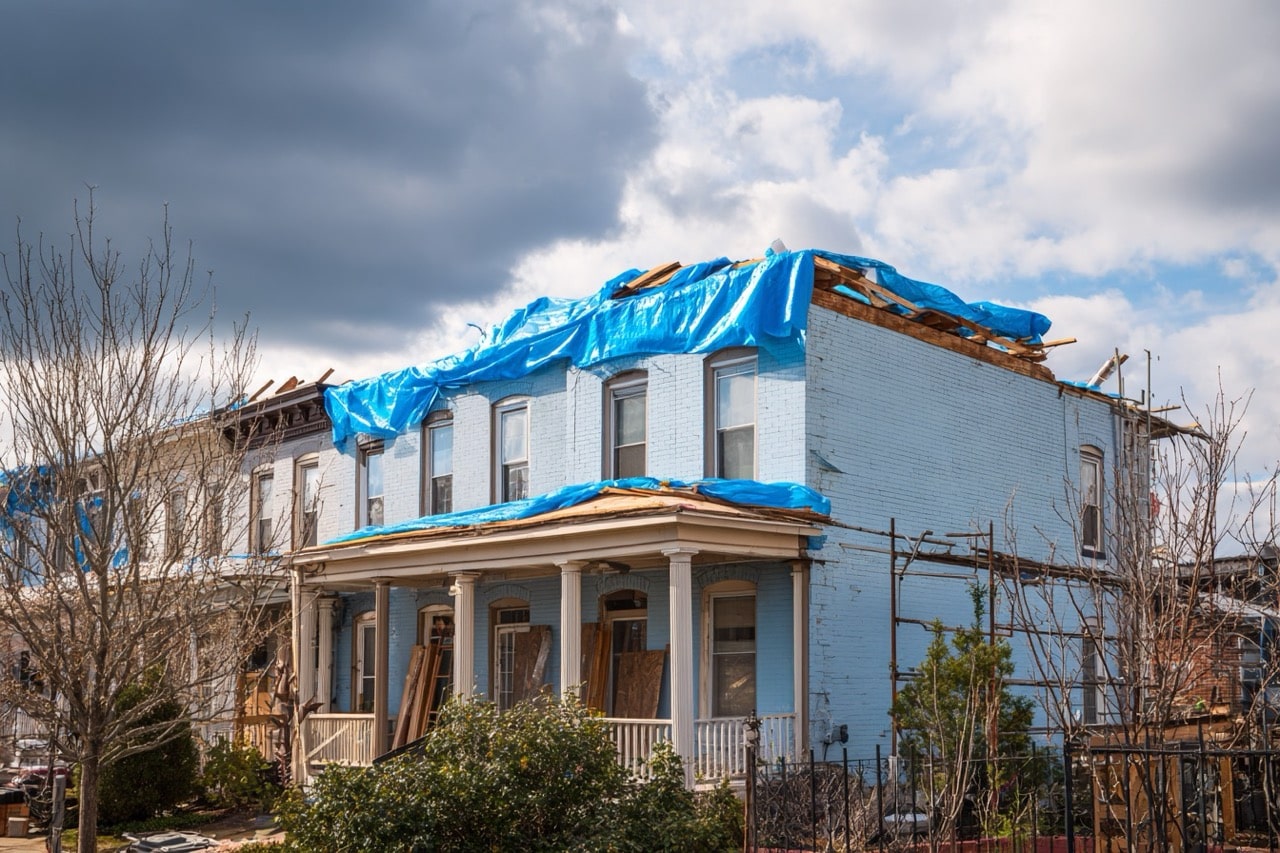 Maryland storm damaged house ready for quick sale process