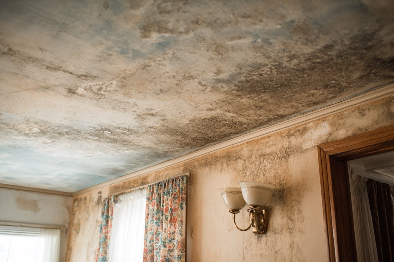 Water damaged Maryland home interior showing storm damage effects